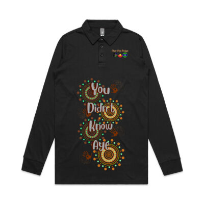 Char-char Indigenous designed long sleeve polo shirt  Thumbnail