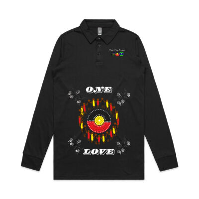Char-char Indigenous designed long sleeve polo shirt  Thumbnail